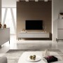Selsey Bemmi Sideboard, kaschmirgrau, 100 cm breit, mit 2 Türen und schwarzen Metallbeinen im modernen Wohnzimmer.