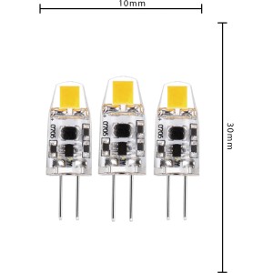 3er-Set LED Leuchtmittel G4 Kapsel, 1W, 95lm, warmweißes Licht für Möbel und Wohnwagen.