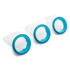 Drei Intex Filterbeutel für Pool Reinigungsset Deluxe, chlor- und salzwasserbeständig.