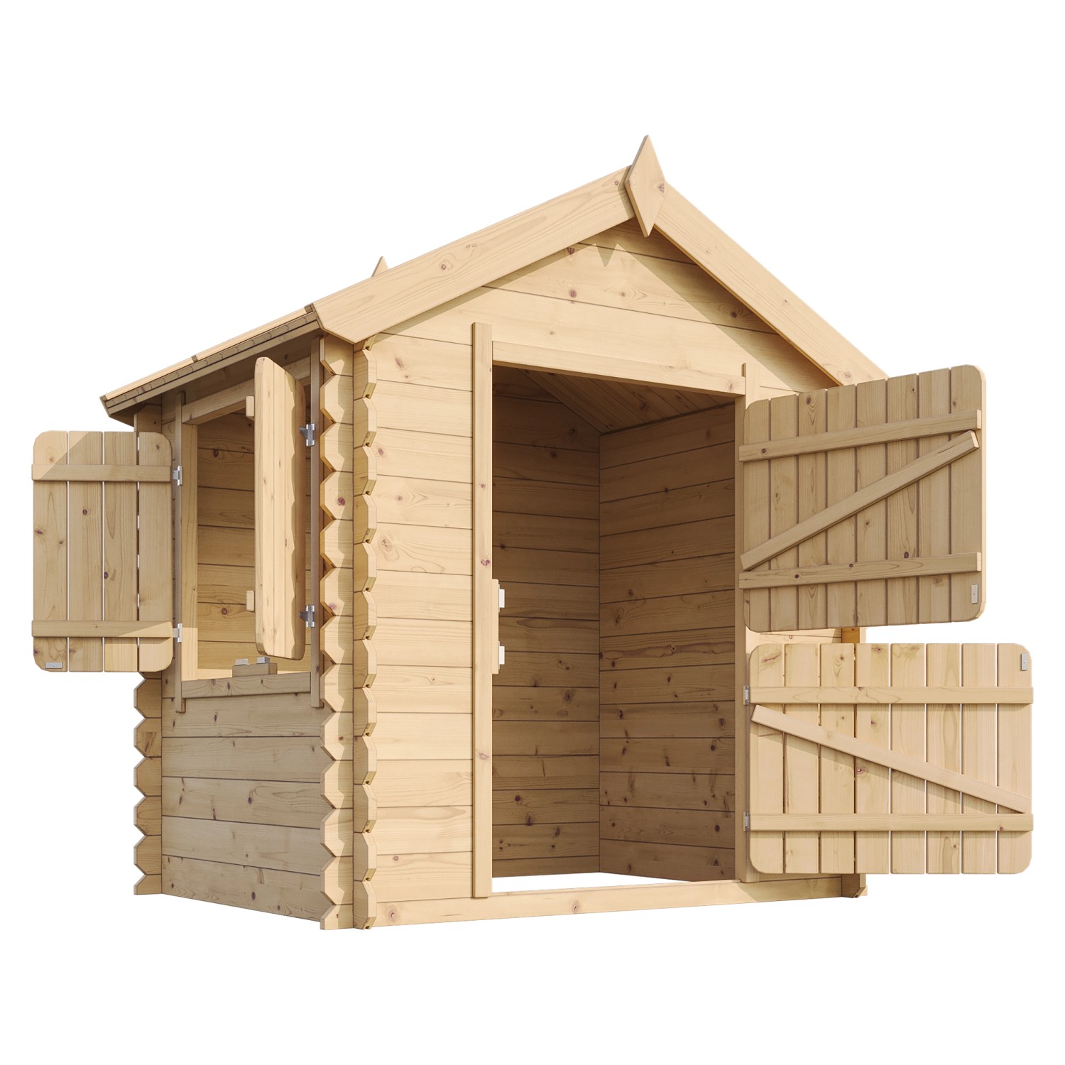 Timbela Kinderspielhaus Holz M516-1 1,1 m² ohne Boden im klassischen Stil_4