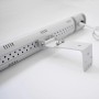 VASNER SlimLine X20 Infrarot-Heizstrahler in Silber mit Wandhalterung, Detailansicht.
