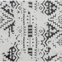 Kayoom Hochflorteppich Agadir 110, weiß-schwarz, 200x290 cm mit Ethno-Muster und Fransen.