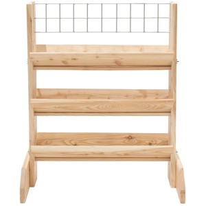 Westmann Kräuterregal Premium L aus Lärchenholz mit 3 Ebenen und Rankgitter.