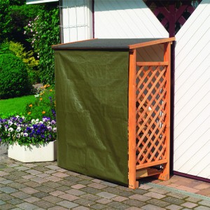 Wetterschutzplane für Kaminholzregal Speyer & Roma, mit zwei Eingangstüren für zusätzlichen Schutz.