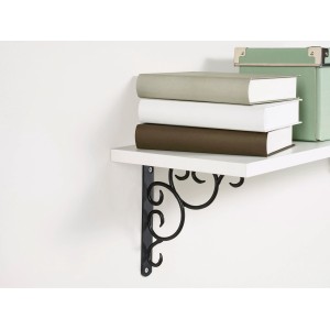 OBI Konsole Curly, schwarz matt, 190x190 mm, mit Bücherregal.