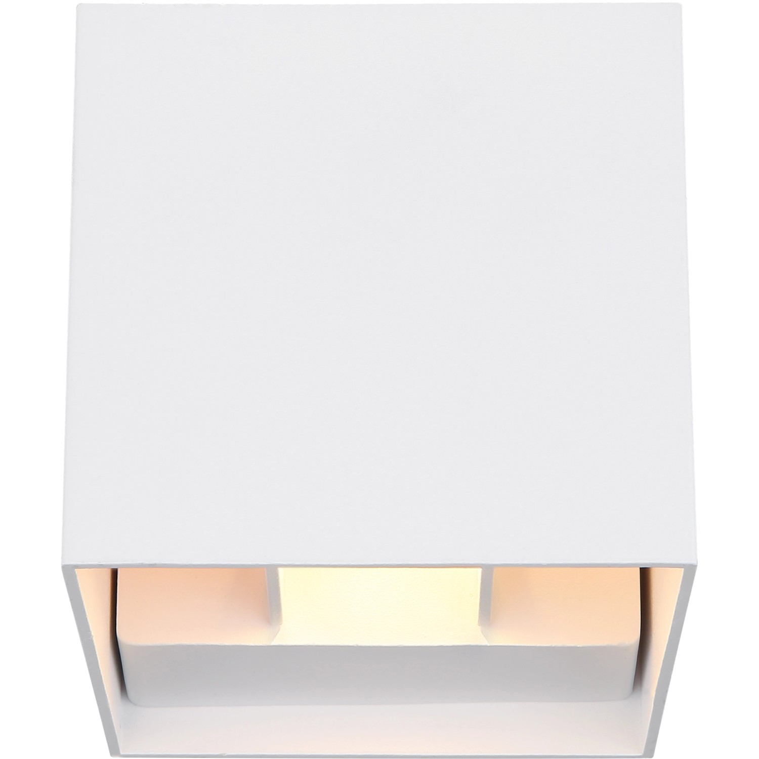 Weiße, moderne LED-Außenleuchte Veronika von Globo, 100x100mm, für die Wandmontage.