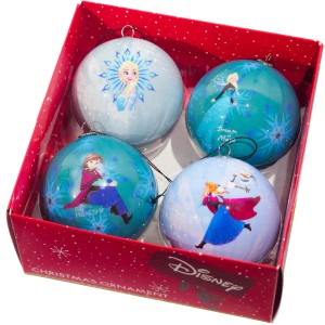Disney Frozen Weihnachtskugeln, 4er Set mit Elsa und Anna Motiven.