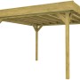 Weka Gartenlaube 657 aus naturbelassenem Holz mit Flachdach, 262x262 cm.