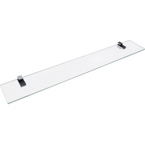 Fackelmann Glasablage, 80 cm breit, mit Chrom-Halterungen für das Bad.
