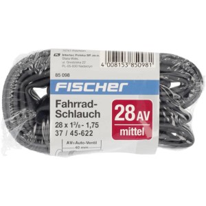 Fischer Fahrradschlauch 28 Zoll mit Autoventil, verpackt.