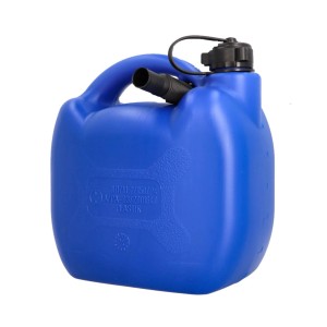 Blauer Cartrend Kraftstoffkanister aus Kunststoff, 5 Liter, mit Einfüllstutzen und Schraubverschluss.