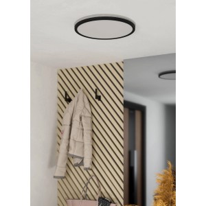 Weiße Eglo LED-Deckenleuchte Expert Minerario, Ø 39 cm, für Feuchträume geeignet.