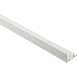 Weißes, mattes Winkelprofil aus PVC, 12,5 mm, für Fliesenschienen.