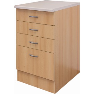 Flex-Well Classic Küchen-Schubkastenschrank Nano 50 cm Buche Nachbildung
