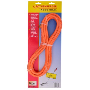 Rothenberger Industrial Propan-Gasschlauch, 6 m flexibler Gummischlauch für Lötgeräte.
