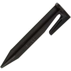 Schwarzer Befestigungshaken aus dem Einhell Mähroboter Reparaturset.