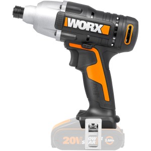 Worx Schlagschrauber WX291.9 Solo, Akku-Schrauber mit 170 Nm Drehmoment, schwarz/orange.