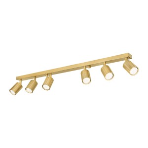 Goldene Lamkur Deckenleuchte Prisma mit 6 Spots. Moderner Stil für Wohnzimmer & Co.