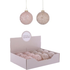 Ornament Kugel Rosa transparent Ø 8 cm