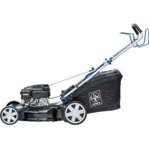 LUX-TOOLS Benzin-Rasenmäher B-RM-51-A B mit 51 cm Schnittbreite und Fangkorb.