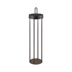 Schwarze LED-Akku-Tischleuchte Anselm von Just Light, 50,4 cm hoch, für Innen und Außen.
