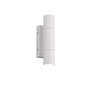 Weiße, matte Trio LED-Außenwandleuchte Yamuna, 7,5x23x8,5 cm, für moderne Lichtakzente.