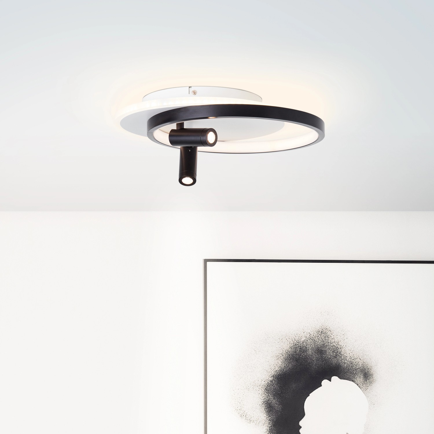 Brilliant LED-Deckenleuchte 35 OBI Weiß Eunomia kaufen 2-flammig und bei cm Schwarz cm 30 x