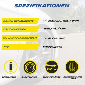 Michelin Einzylinder-Fussluftpumpe Digital