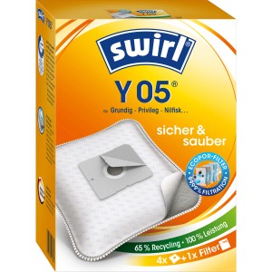 Swirl® Staubsaugerbeutel Y 05® EcoPor® 4er-Pack: Staubbeutel für Staubsauger mit hoher Filterleistung.