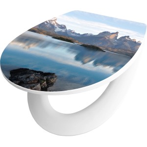 WC-Sitz Suquia mit Berglandschaft-Motiv, Absenkautomatik und Quick-Release Funktion.