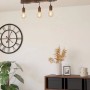 Antik-braune Eglo Townshend4 Deckenleuchte mit drei Lampen im Industrial-Look.