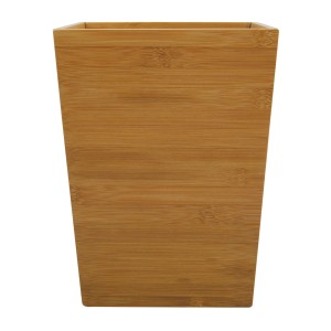 Brauner MSV Kosmetikeimer aus Bambus, 3 Liter Fassungsvermögen.