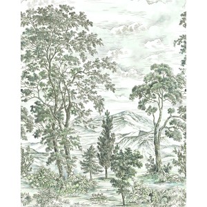 Komar Fototapete Forest Fairy, Waldlandschaft mit Bäumen und Bergen, 200x250 cm.
