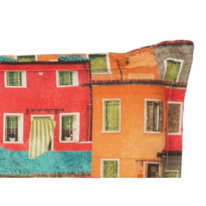 Beo Sitzauflage Hochlehner Tours im 2er-Set mit farbenfrohem Hausdesign.