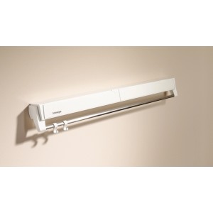 Artweger Wandwäschetrockner ArtDry 70 cm, weiß, mit Handtuchstange und Haken.