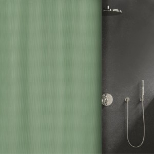 Spirella Elements Duschvorhang Mera, 180x180 cm, Grün. Strukturierter, wasserabweisender Vorhang.