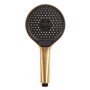Schöner Wohnen Handbrause Glaia, mattgold, mit Antikalk-Noppen und 3 Strahlarten.
