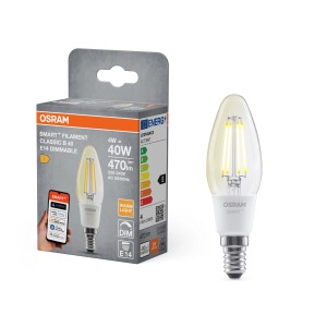 Osram Matter Leuchtmittel E14 Kerzenform B40 Dimmbar 4 W 470 lm 11,5 x 3,5 cm