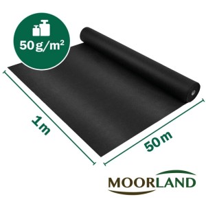 Schwarzes Moorland Gardur Unkrautvlies, 100x5000cm Rolle, zur Unkrautbekämpfung im Garten.