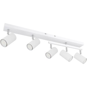 Weißer Globo Strahler Robby, 5-flammig, 700x350x170mm, für GU10 Leuchtmittel, moderner Spot.