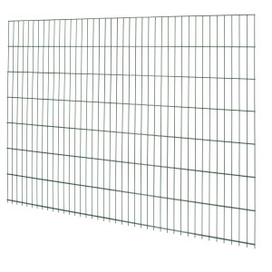 Grüner Doppelstabmattenzaun aus Metall, 143x201 cm, für Gartenzäune.