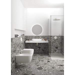 Ideal Standard Kopfbrauseanschluss Idealrain Atelier 400 mm in Silver Storm im modernen Bad.