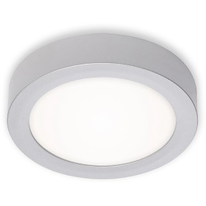 Runde Briloner LED Deckenleuchte in Chrom-Matt, 17 cm Durchmesser.