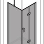 Hüppe 4-Eck-Schwingfalttür Design Pure, 70x190 cm, Silber Matt, teilgerahmte Duschtür.