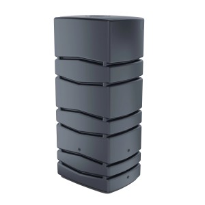Waterform Regentonne Aqua Tower, 650 l, Anthrazit. Eckige Form, ideal zur Regenwassernutzung im Garten.