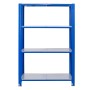 Blaues Ar Shelving T Profil Steckregal mit 4 Böden (verzinkt), 200x120x30 cm, bis 180kg belastbar.