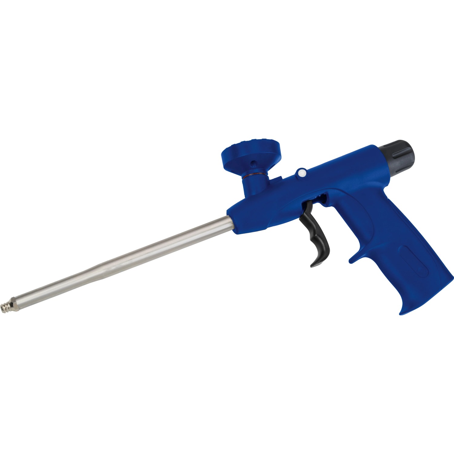 LUX PU-Schaumpistole Comfort, blaue Pistole mit silberfarbener Lanze und ergonomischem Griff.