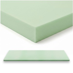 AM Komfortschaum Topper 90x200 cm ohne Bezug, gräulich-grüner Schaumstoffkern für Matratzen.