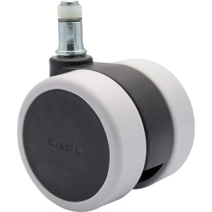Wagner Drehstuhlrolle Soft, Ø 6 cm, schwarz-grau. Doppelrolle mit Stift für Bürostühle.