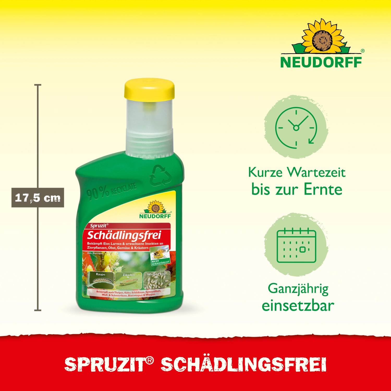 Neudorff Spruzit Schädlingsfrei 250ml: Spritzmittel gegen Blattläuse und saugende Insekten im Garten.